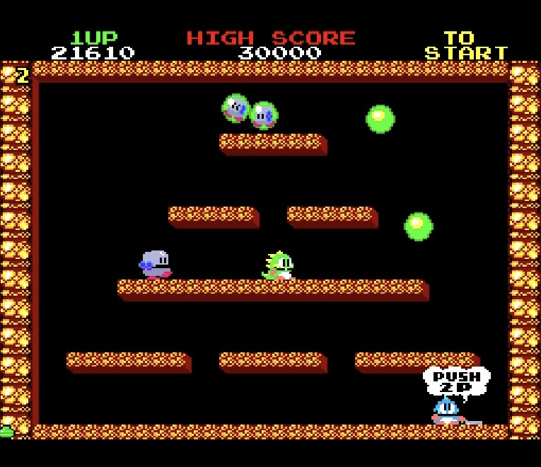 A screenshot of Bubble Bobble